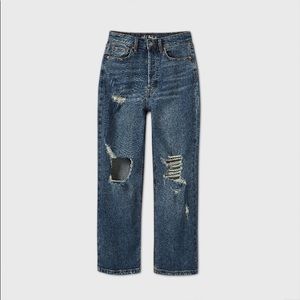 Target High Rise Distressed Straight Jeans
